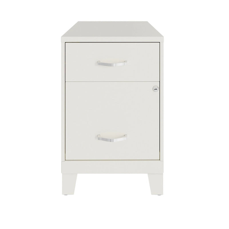 2-Drawer Vertical Metal File Cabinet with Accessory Drawer & Legs – Blue / White / Green