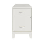 2-Drawer Vertical Metal File Cabinet with Accessory Drawer & Legs – Blue / White / Green
