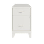 2-Drawer Vertical Metal File Cabinet with Accessory Drawer & Legs – Blue / White / Green
